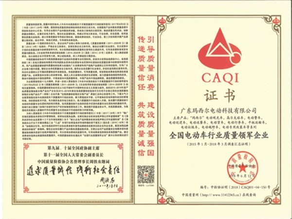 瑪西爾-全國電動車行業(yè)質(zhì)量領(lǐng)軍企業(yè)